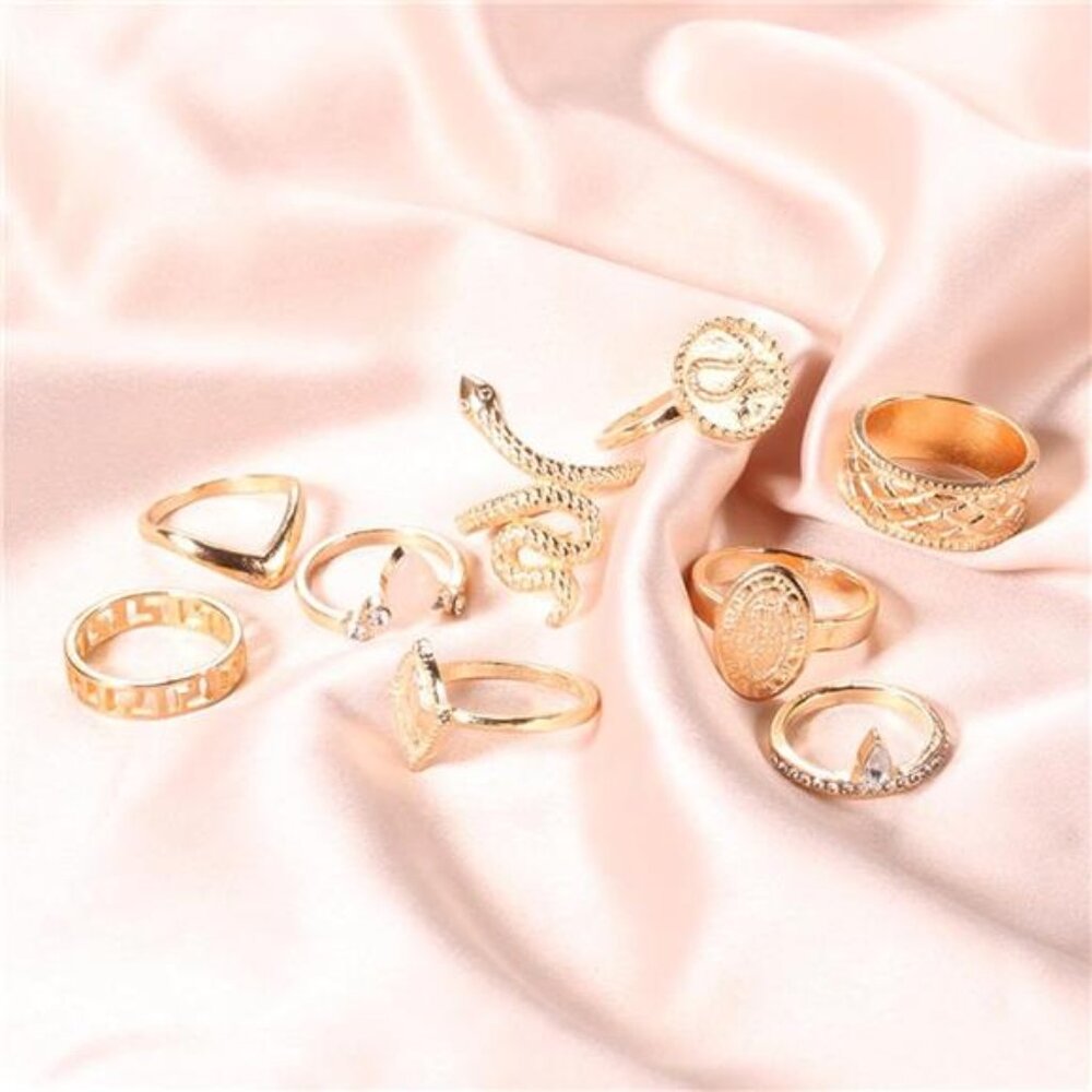 Gold Boho Ring Sets Vintage Stackable Knuckle Rin… - image 4